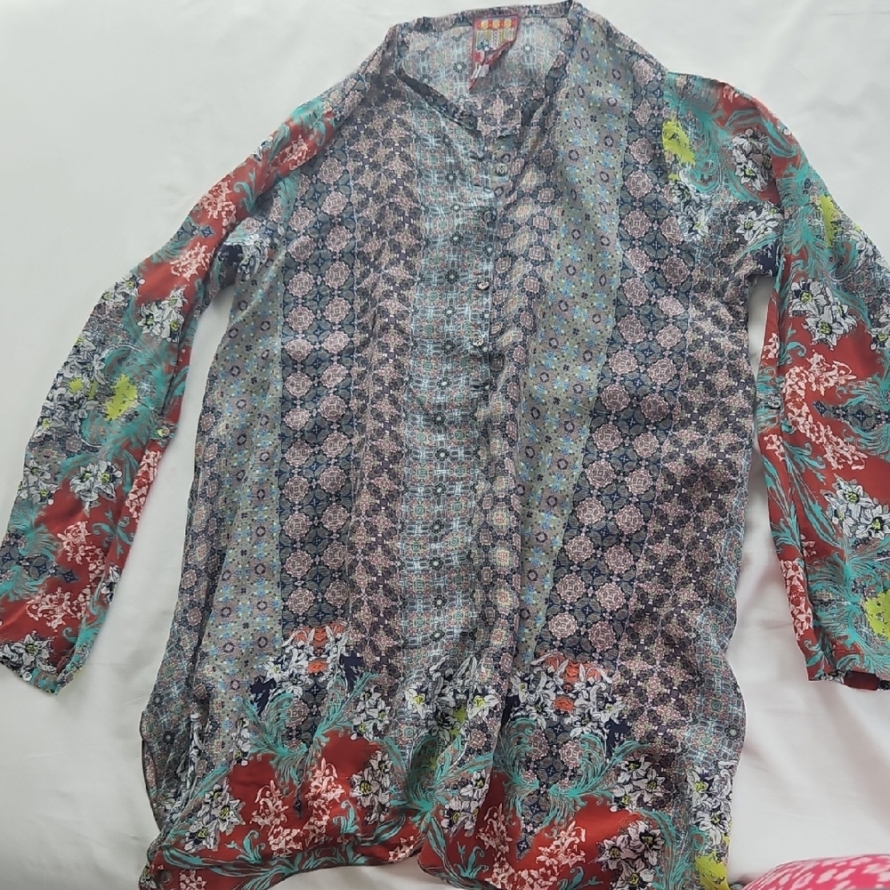 Johnny Was Geometric Patterned Blouse/ Tunic